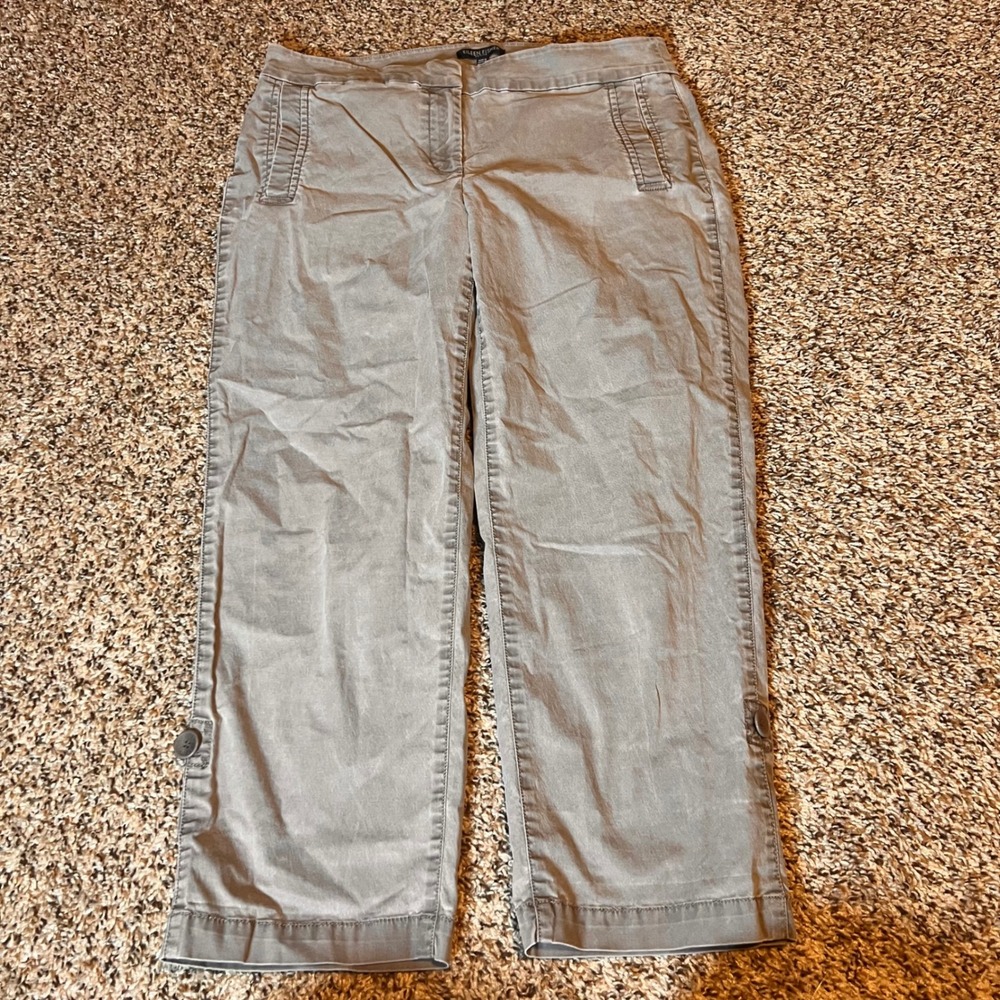 Eileen Fisher Cropped Pants Button Accent Petite Size S‎ Casual Trousers